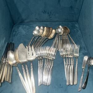 Vintage Community South Seas Flatware Silverplate Set/Lot 47 Piece Lot